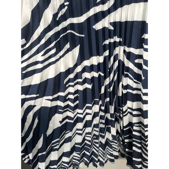 Banana Republic Strappy V Neck Pleated Midi Dress Womens Dress Size S Navy White - Picture 4 of 9